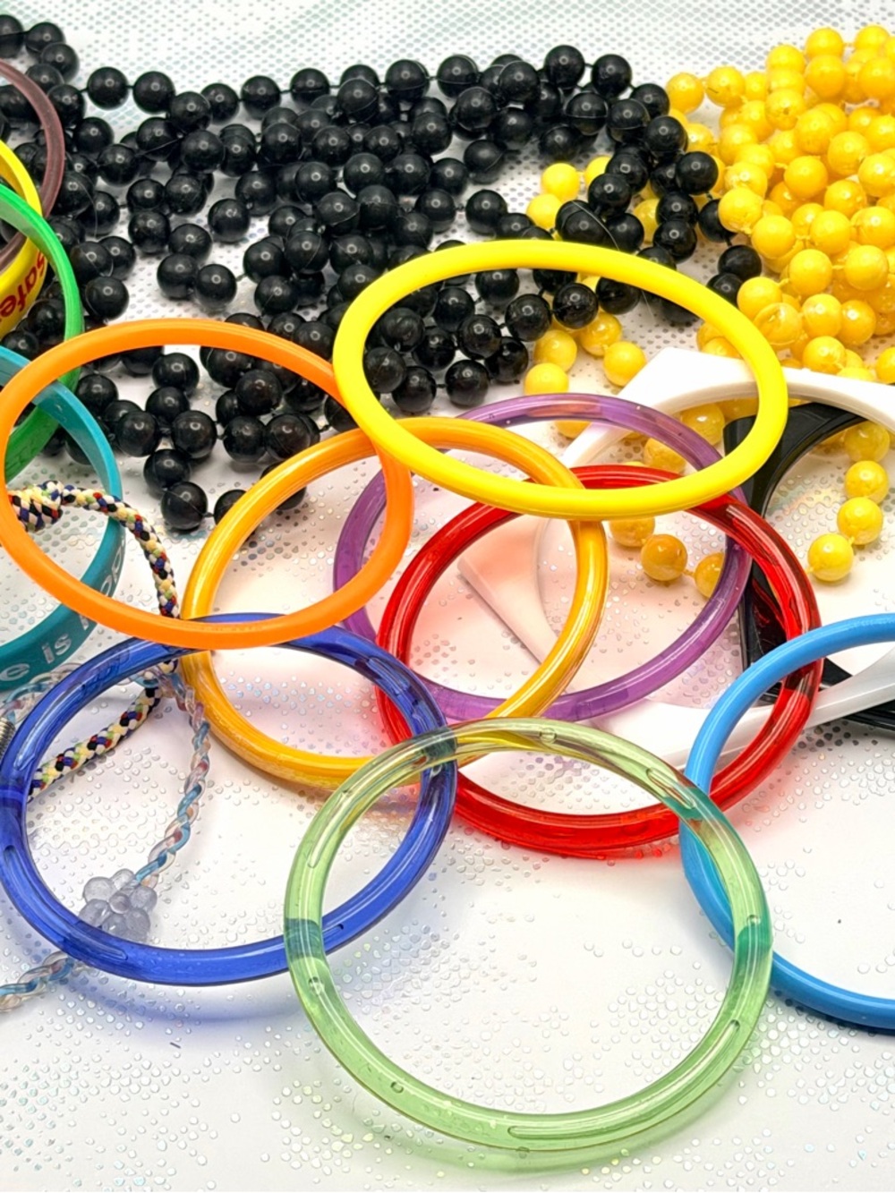 Colorful Plastic Bangle Bracelet Lot - Assorted Brights